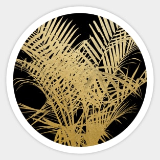 Golden Palm on Black Sticker